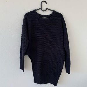 Nasty Gal Asymmetric Navy Blue Sweater sz S